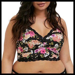 Torrid Rose & Skull Bralette - size 4 or 4X